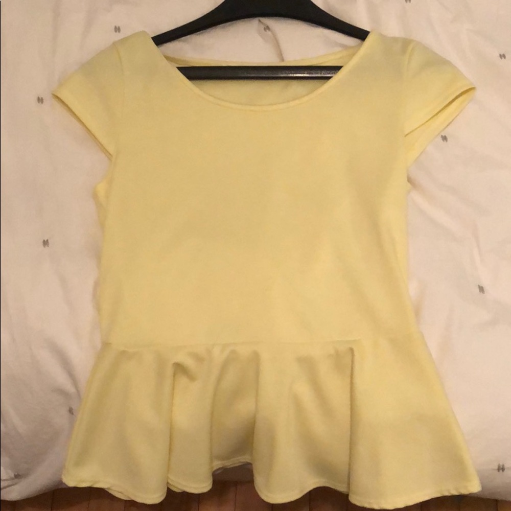 Yellow peplum shirt